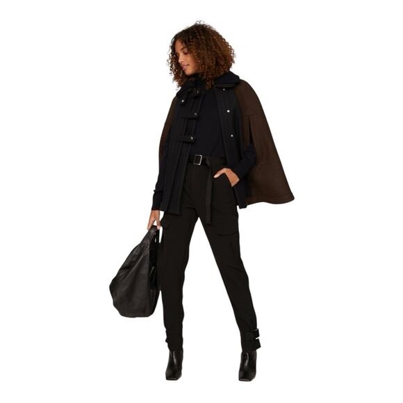 Like new! PLAN C Roll-neck Wool Cape Jacket In Brown Size 36/US Size 0/Size XS - Picture 5 of 11